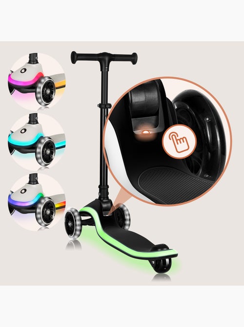 Monopattino per bambini con casco LIONELO Mey - 3 ruote luminose - Pieghevole - Altezza regolabile - Kiabi