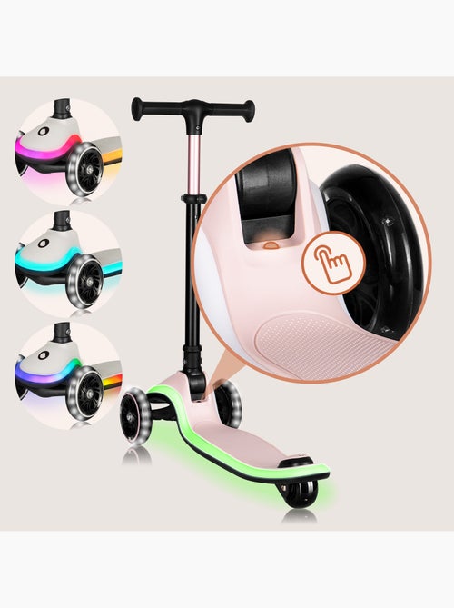 Monopattino per bambini con casco LIONELO Mey - 3 ruote luminose - Pieghevole - Altezza regolabile - Kiabi