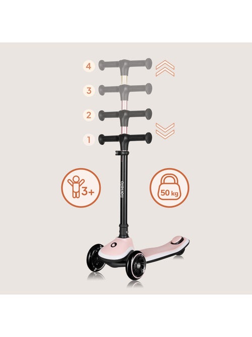 Monopattino per bambini con casco LIONELO Mey - 3 ruote luminose - Pieghevole - Altezza regolabile - Kiabi