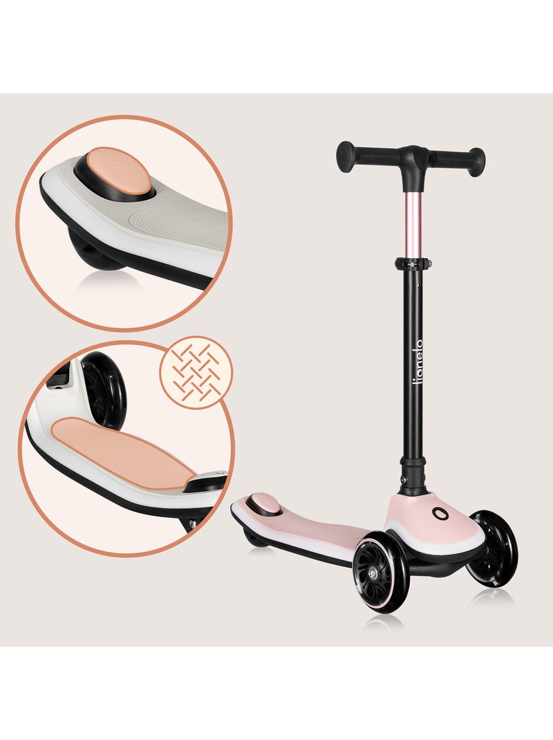 Monopattino per bambini con casco LIONELO Mey - 3 ruote luminose - Pieghevole - Altezza regolabile Rosa - Kiabi