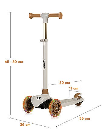 Monopattino per bambini LIONELO Jessy - Ruote luminose - 3 ruote - Altezza regolabile