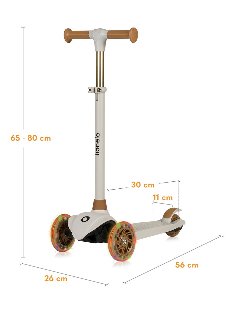 Monopattino per bambini LIONELO Jessy - Ruote luminose - 3 ruote - Altezza regolabile Beige - Kiabi