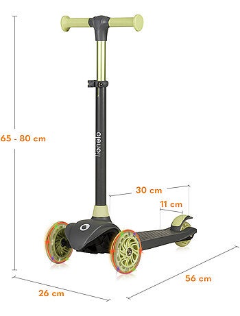 Monopattino per bambini LIONELO Jessy - Ruote luminose - 3 ruote - Altezza regolabile