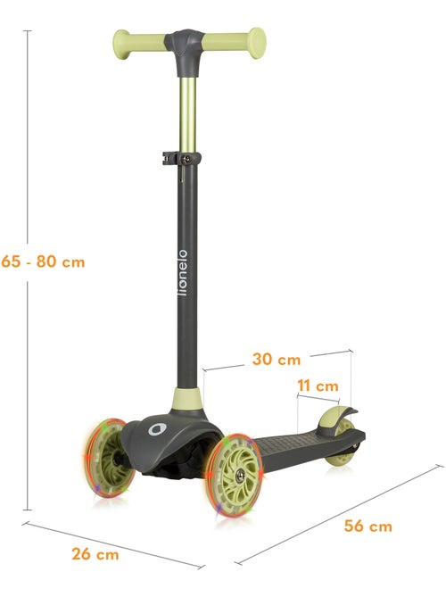 Monopattino per bambini LIONELO Jessy - Ruote luminose - 3 ruote - Altezza regolabile - Kiabi