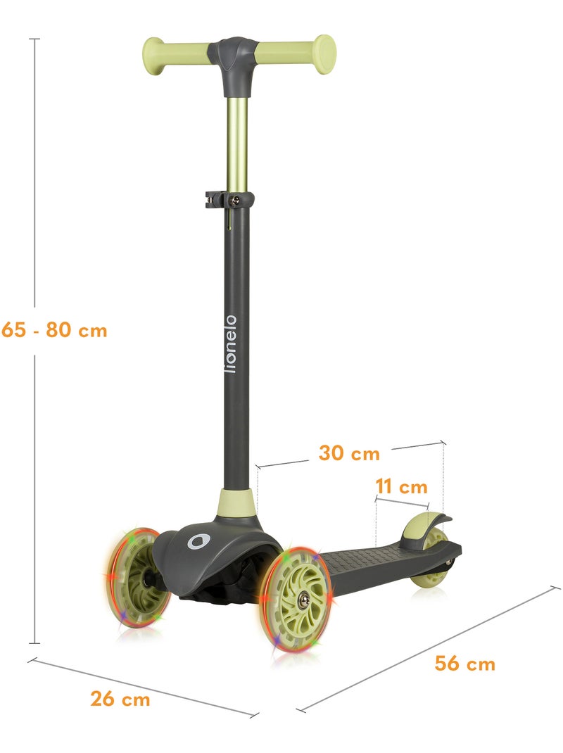 Monopattino per bambini LIONELO Jessy - Ruote luminose - 3 ruote - Altezza regolabile Verde - Kiabi