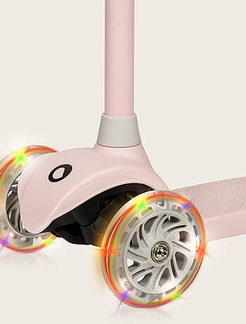 Monopattino per bambini LIONELO Jessy con casco - Ruote luminose - 3 ruote - Altezza regolabile