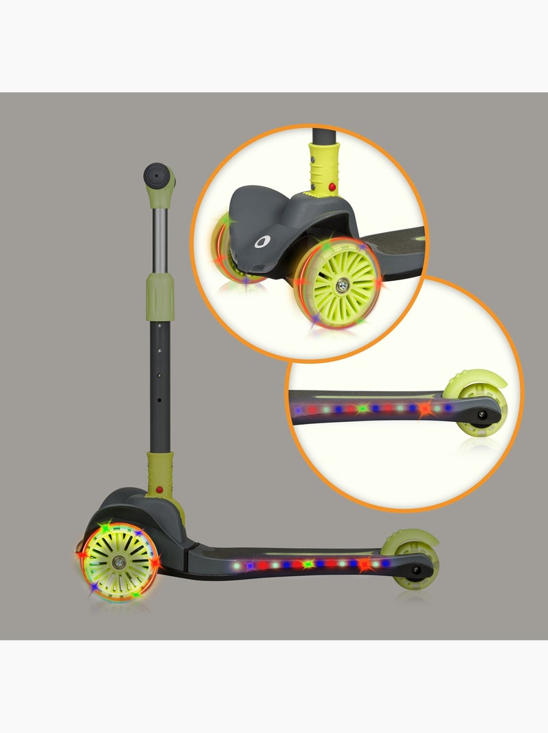 Monopattino per bambini LIONELO Timmy - 3 ruote - Cuscinetti LED - Altezza regolabile Grigio verde - Kiabi