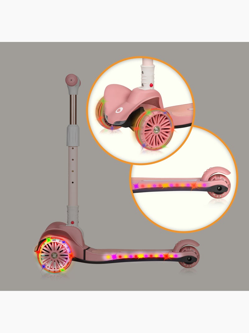 Monopattino per bambini LIONELO Timmy - 3 ruote - Cuscinetti LED - Altezza regolabile Rosa - Kiabi
