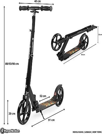Monopattino pieghevole alluminio ABEC-7 100kg HyperMotion