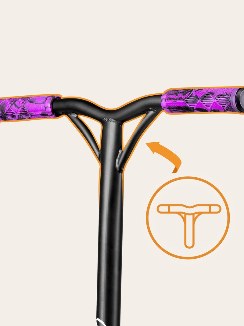 Monopattino Stunt LIONELO Whizz - Capacità 100 kg - Manubrio largo - Cuscinetti ABEC-9 - Nero Nero Viola - Kiabi