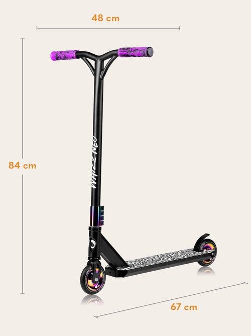 Monopattino Stunt LIONELO Whizz - Capacità 100 kg - Manubrio largo - Cuscinetti ABEC-9 - Nero - Kiabi