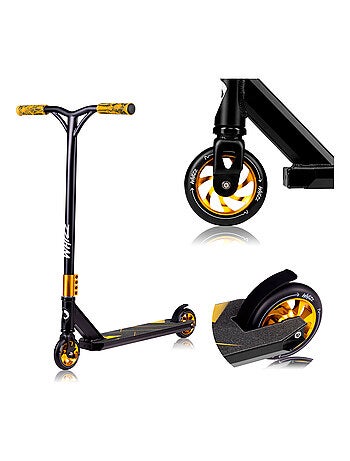 Monopattino Stunt LIONELO Whizz - Capacità 100 kg - Manubrio largo - Cuscinetti ABEC-9 - Nero