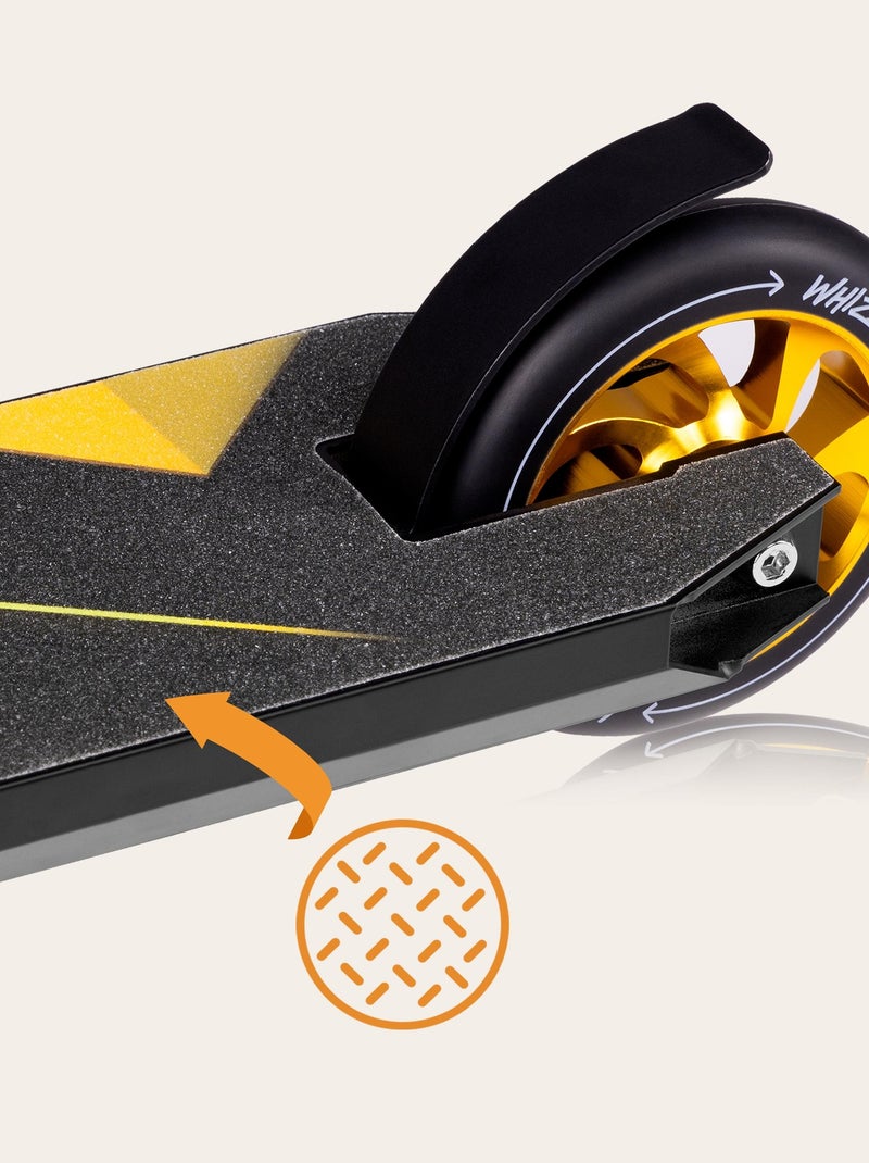 Monopattino Stunt LIONELO Whizz - Manubrio largo - Cuscinetti ABEC-9 - Nero Giallo - Kiabi