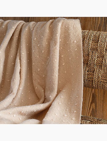 Morbido plaid con frange effetto mohair