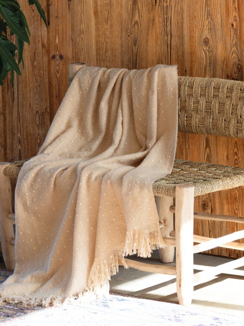 Morbido plaid con frange effetto mohair - Kiabi
