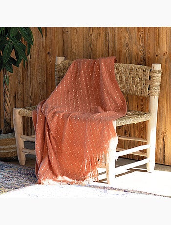Morbido plaid con frange effetto mohair