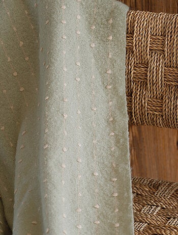 Morbido plaid con frange effetto mohair