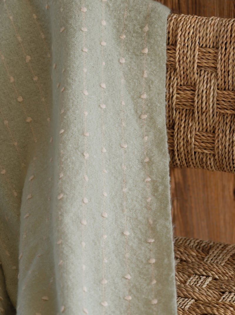 Morbido plaid con frange effetto mohair Verde - Kiabi