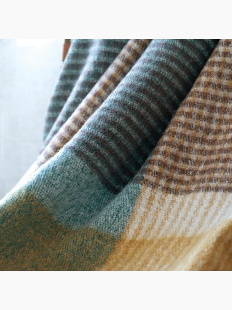 Morbido plaid in mohair Blu pavone - Kiabi