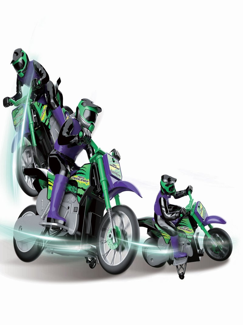 Moto Crosslander® 2.4Ghz, acrobazia estrema con effetti di luce. Verde - Kiabi
