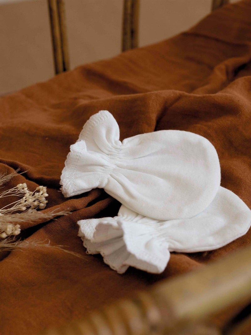 Muffole antigraffio per neonati Bianco - Kiabi