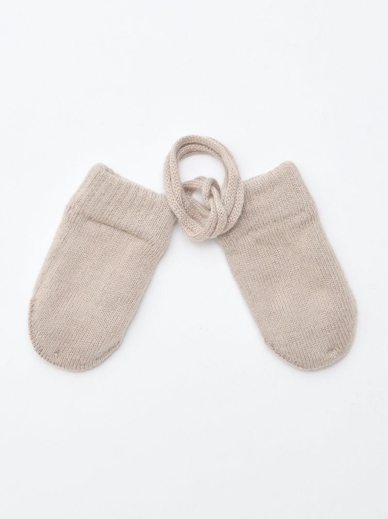 Muffole in pile a maglia Beige - Kiabi