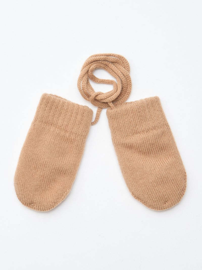 Muffole in pile a maglia Marrone - Kiabi