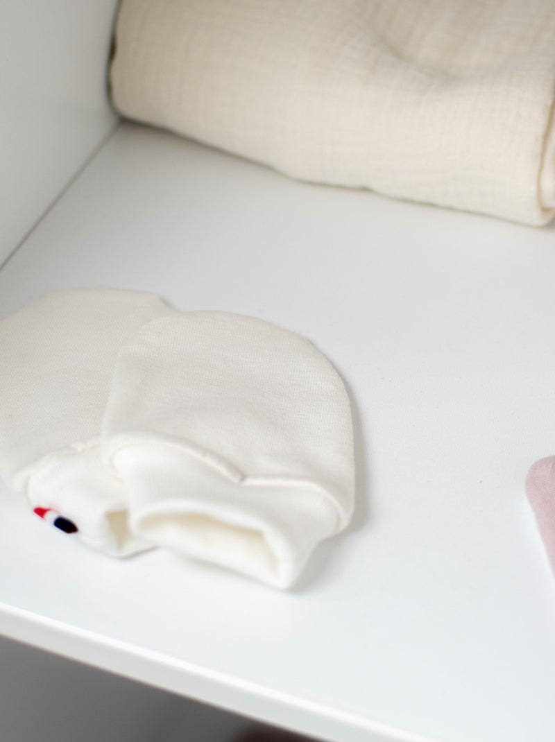 Muffole neonato anti-graffio cotone | sevira kids | sevira kids Ecru - Kiabi
