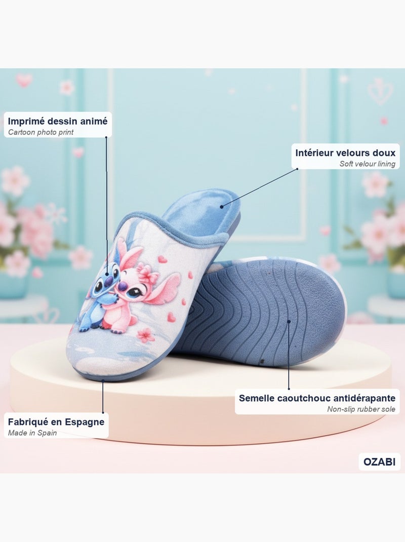 Mule donna ozabi stampa cartoni animati, fabbrica spagna Blu laguna - Kiabi