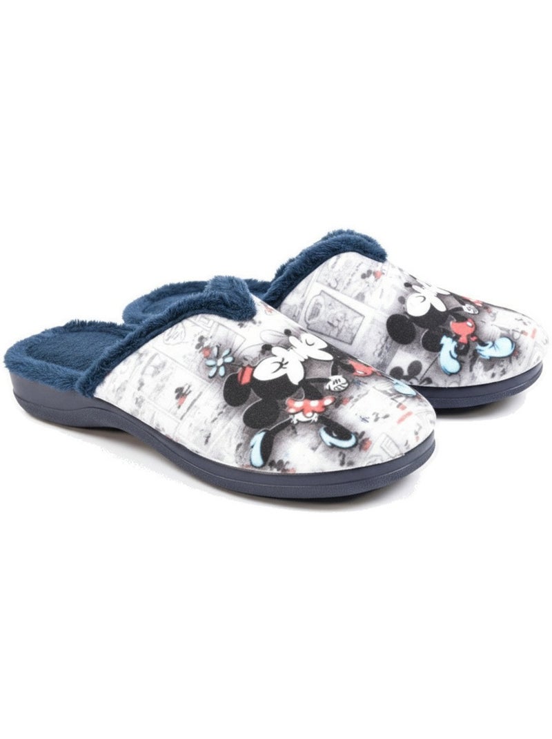 Mule donna ozabi stampa cartoni animati, fabbrica spagna Blu marino - Kiabi
