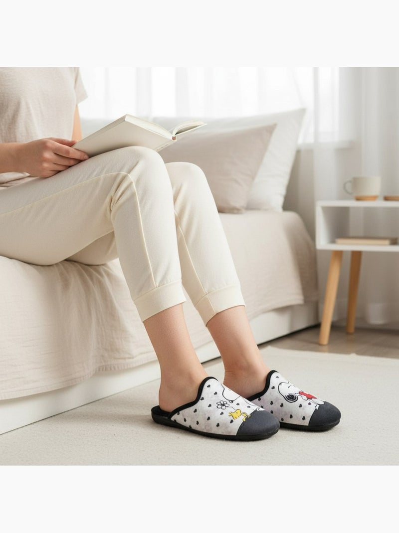 Mule donna ozabi stampa cartoni animati, fabbrica spagna Grigio antracite - Kiabi