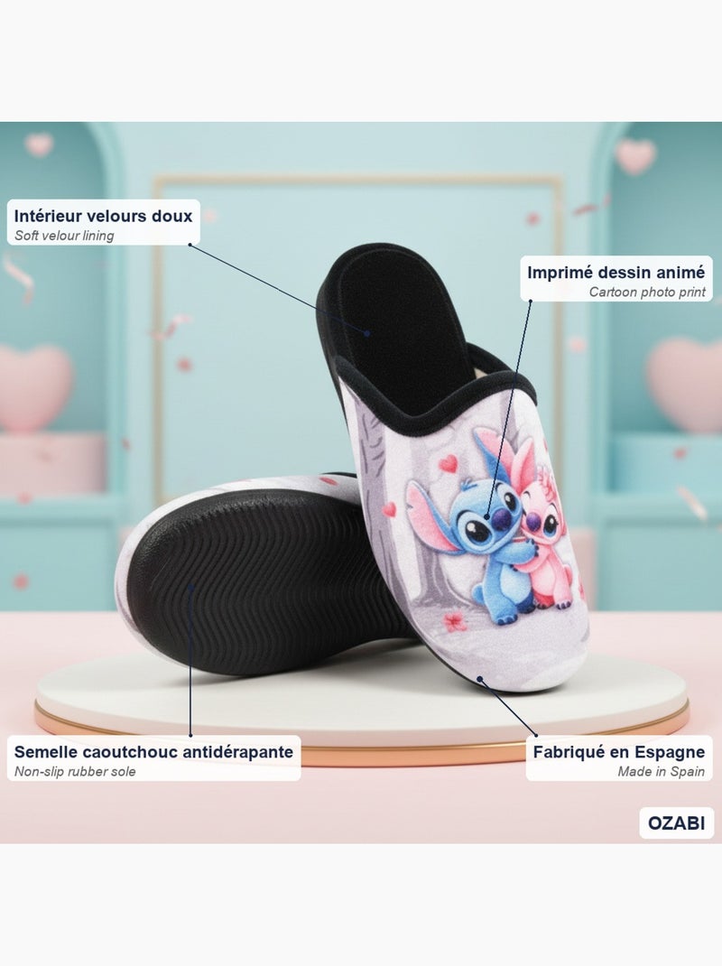 Mule donna ozabi stampa cartoni animati, fabbrica spagna Grigio - Kiabi