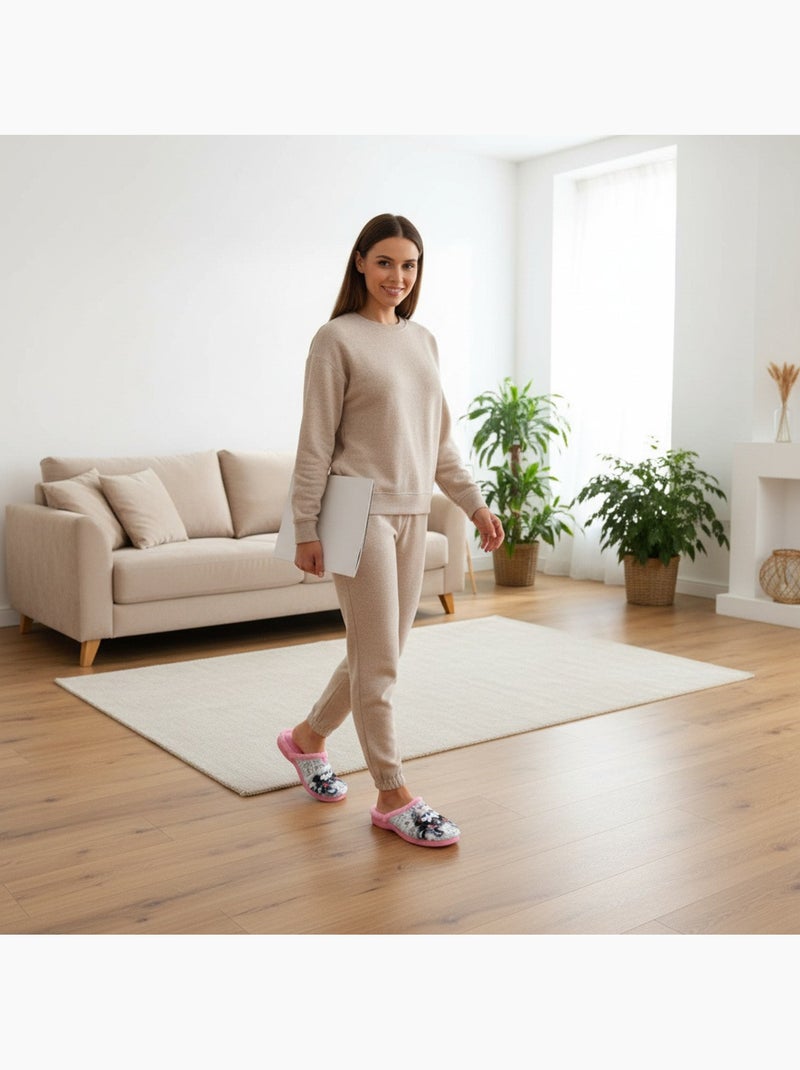Mule donna ozabi stampa cartoni animati, fabbrica spagna Rosa chiaro - Kiabi