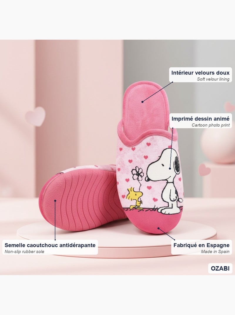 Mule donna ozabi stampa cartoni animati, fabbrica spagna Rosa fucsia - Kiabi