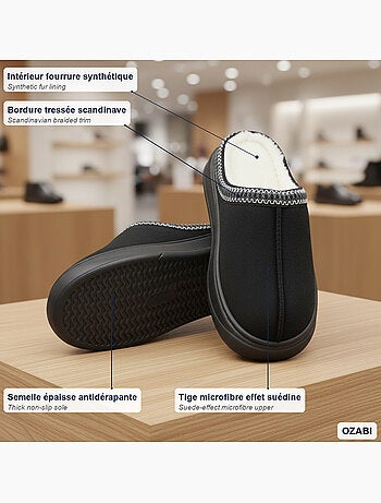 Mule donna stile scandinavo, interno felpato, suola antiscivolo ozabi