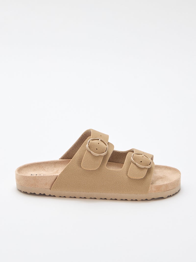 Mules a doppia fascia Beige - Kiabi