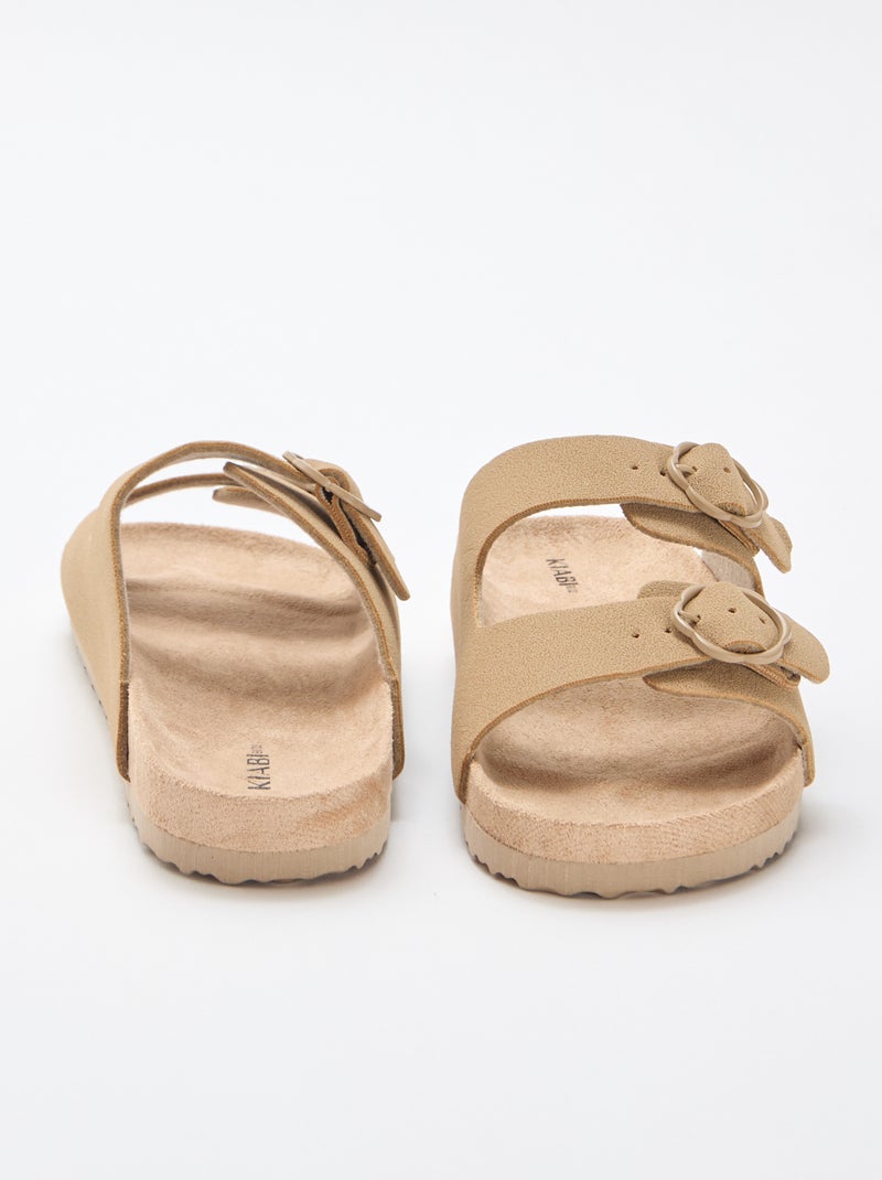 Mules a doppia fascia Beige - Kiabi