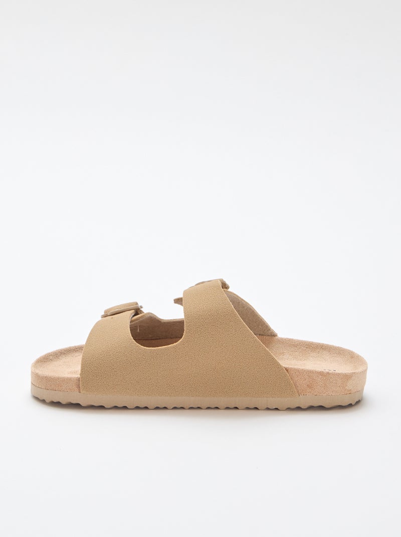 Mules a doppia fascia Beige - Kiabi