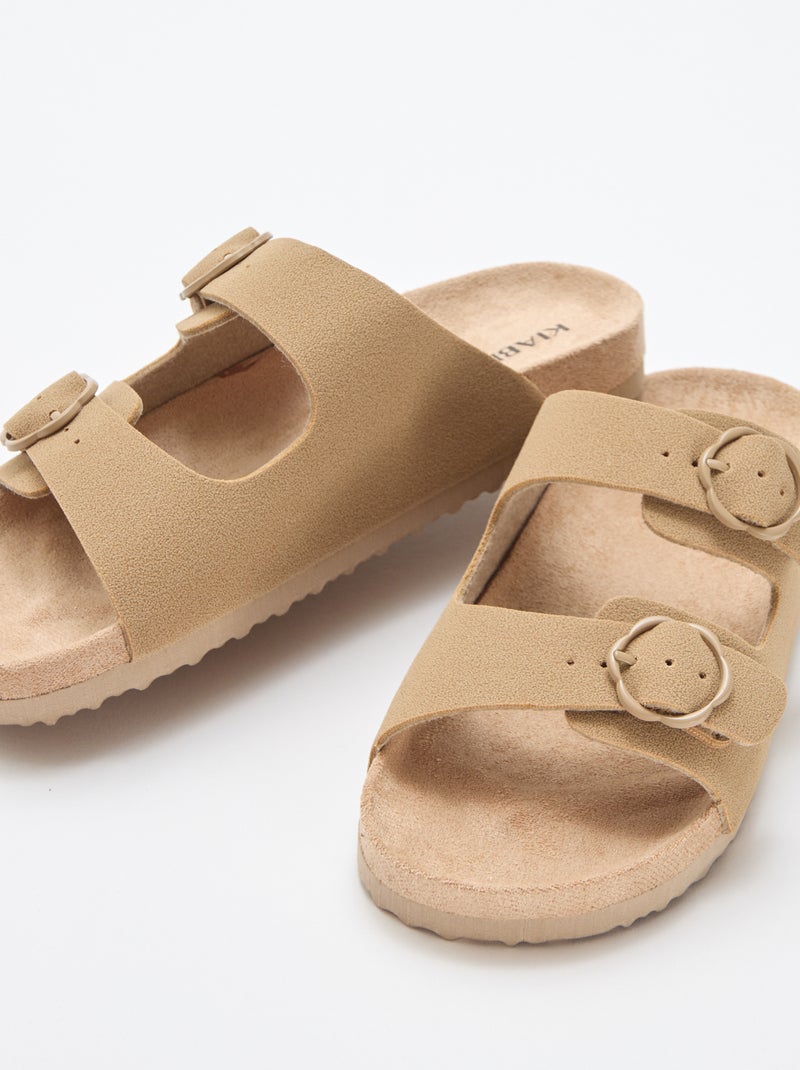 Mules a doppia fascia Beige - Kiabi