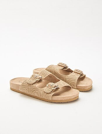 Mules a doppia fascia in macramè