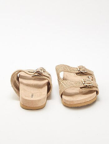 Mules a doppia fascia in macramè