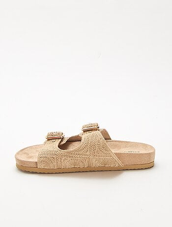 Mules a doppia fascia in macramè