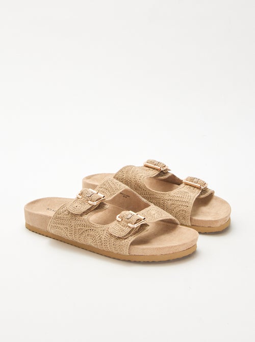 Mules a doppia fascia in macramè - Kiabi
