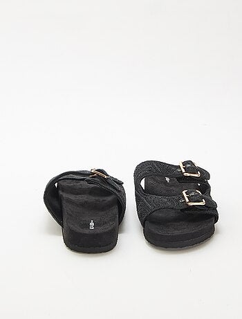 Mules a doppia fascia in macramè