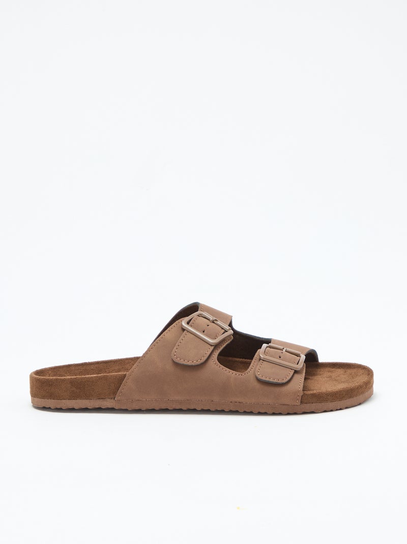 Mules a doppia fascia Marrone - Kiabi
