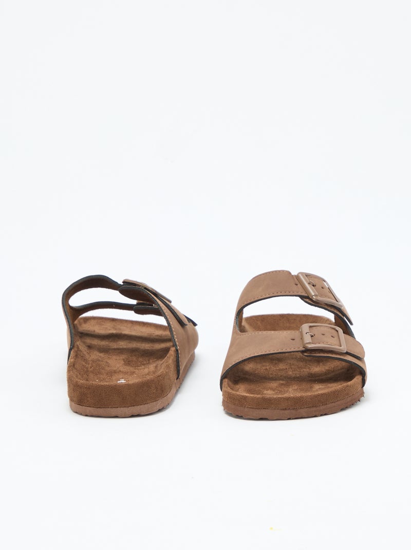 Mules a doppia fascia Marrone - Kiabi
