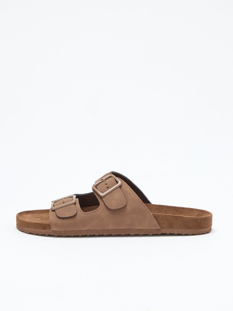 Mules a doppia fascia Marrone - Kiabi