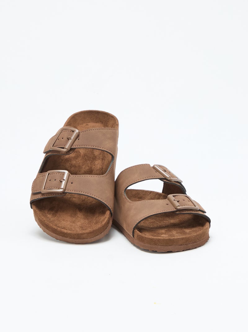Mules a doppia fascia Marrone - Kiabi