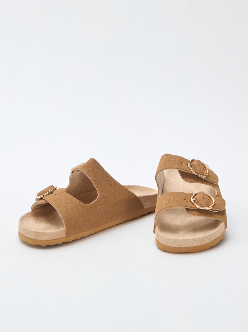Mules a doppia fascia Marrone - Kiabi