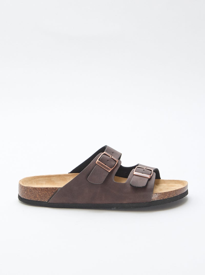 Mules a doppia fascia Marrone - Kiabi